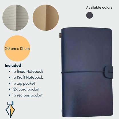 Leather Refillable Travelers Journal