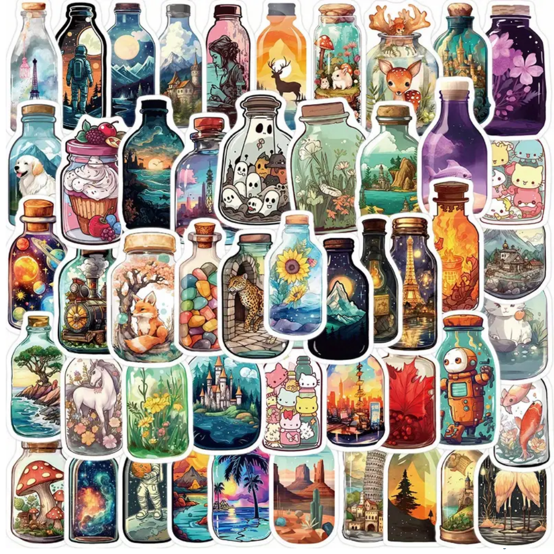 Fantasy Style - Worlds in Bottle Stickers