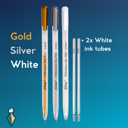 (Set of 3) Gold/Silver/White Highlighters