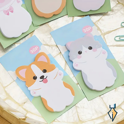 (Set of 6) Cute Animal Shaped Sticky Notes