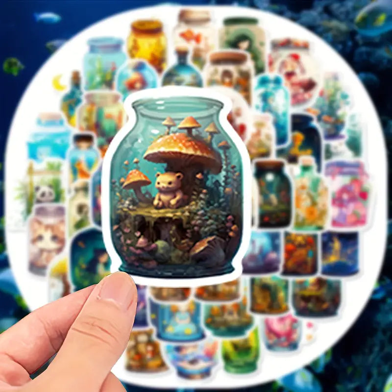 World In Bottle Stickers