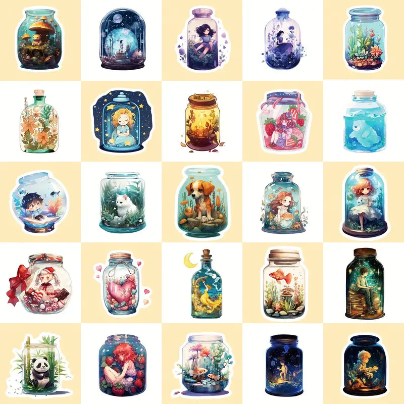 World In Bottle Stickers