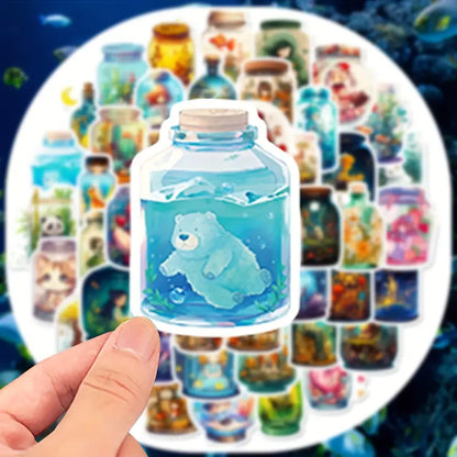 World In Bottle Stickers