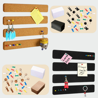 Adhesive Strips with Cards and Push Pins